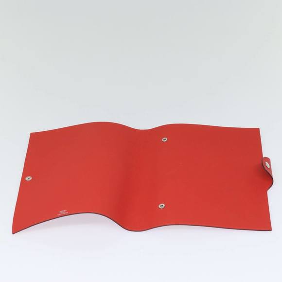 HERMES Yuris GM Note Cover Leather Red Auth am6812 - Picture 10 of 16